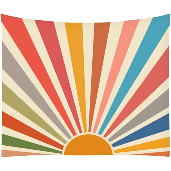 Retro sol tapet regnbåge soluppgång solnedgång geometri minimalistisk mig