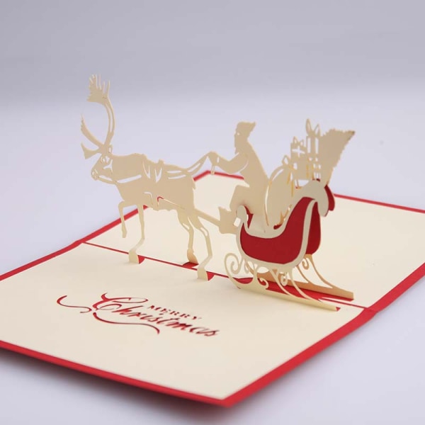 5 st 3d julhälsningskort tredimensionellt gratulationskort
