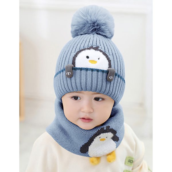 Lue og skjerf sett lue lue lue barn vinter baby strikket lue sett