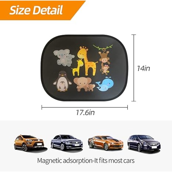 Baby Car Sun Shade - 2 Pack Car Side Sun Shade Blocks UV Rays to