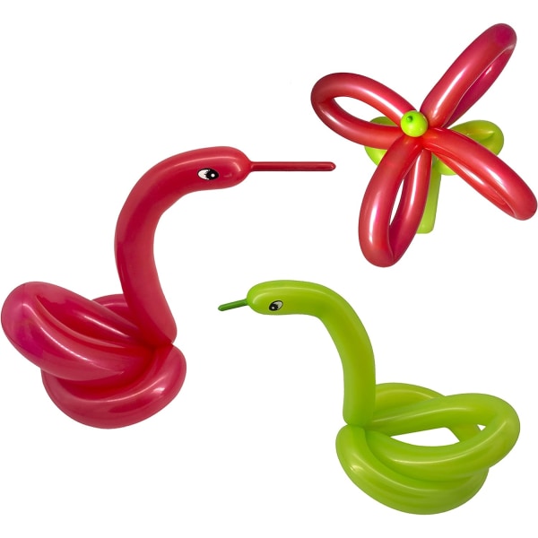 100 stk. Ballonger, Lange Ballongdyr Ballonger, Vridde Form
