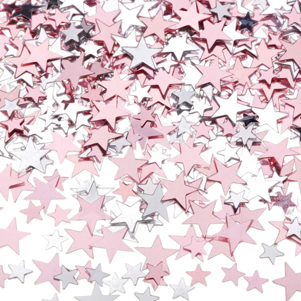 120g Glitter Star Color Paper, Metal Foil Stars for Party, Weddi