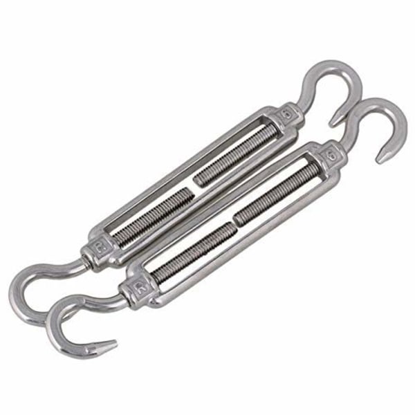 5 stk. M6 rustfrit stål 304 wire tov turnbuckle (krog og krog)