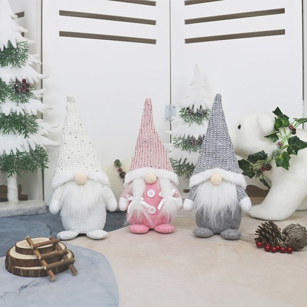 1 st grå ansiktslös gammal mansdocka fönsterdisplay juldekoration
