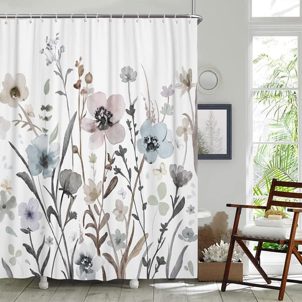 Blomster Dusjforheng, Boho Stoff Dusjforheng for Bad