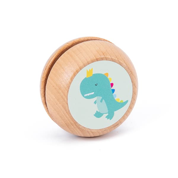 1 st massivt trä yo-yo elefantmönster söt yo-yo för barn