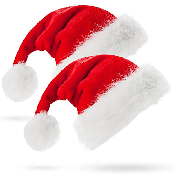 2-pack julhattar för vuxna, unisex, klassisk sammet, extra bekväma