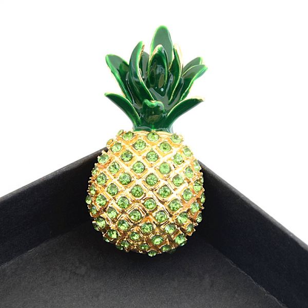 Rhinestone Ananas Brosche Kvinder Mode Sommer Brosche Emallje P