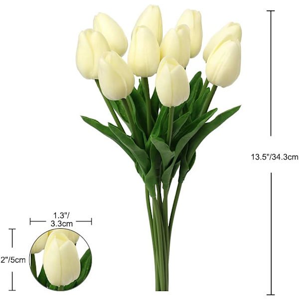 10 Pack Fake Tulpaner Real Touch Konstgjorda Blommor Bulk Fake Tuli