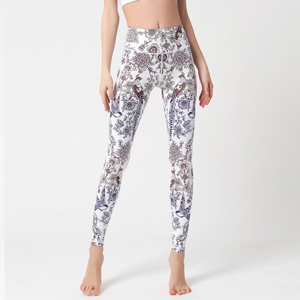 Dames Høy Midje Skinny Stretch Sports Yoga Fitness Bukser-HK274 S