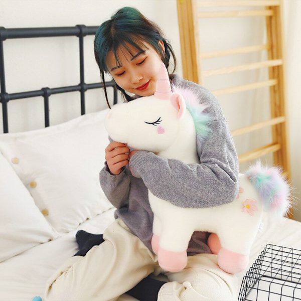 Rosa Kawaii Enhörning Plysch Leksak Mjuk Djur Häst Dockor Fo
