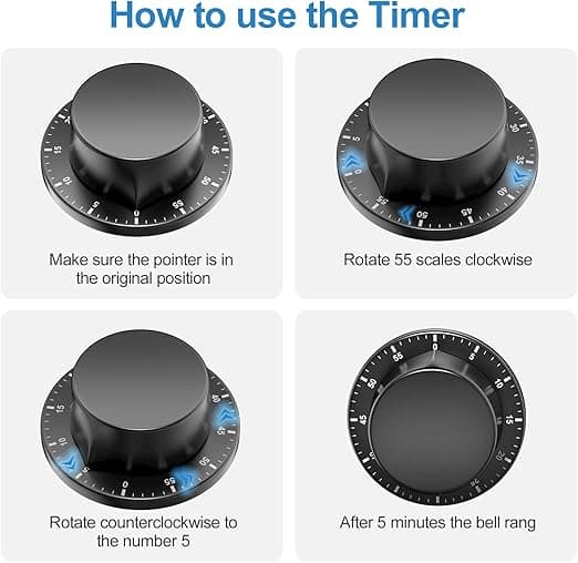 Mekanisk køkkentimer, adsorberbar magnetisk timer