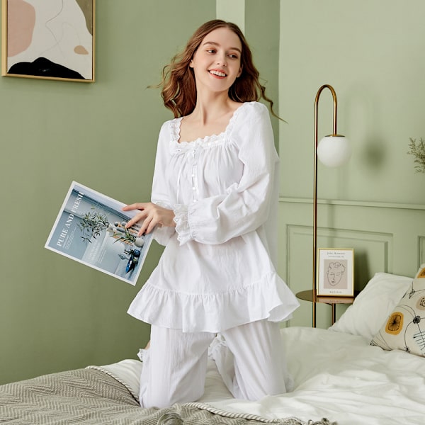 Bomullsprincessa Pyjamas Set med Långa Ärmar L