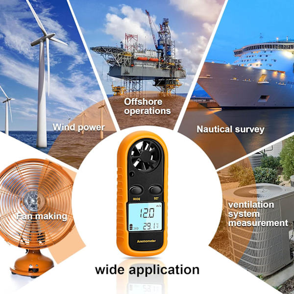 Håndholdt anemometer, letvægts digital vindhastighedsmåler, Win