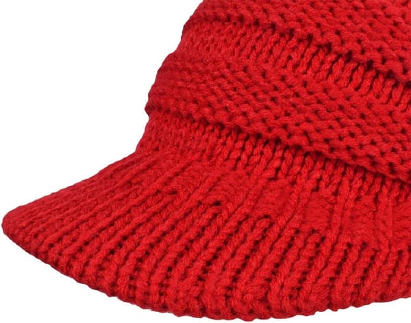Dame Vinter Hat Blomst Dekor Hæklet Strik Visor Hue Ha