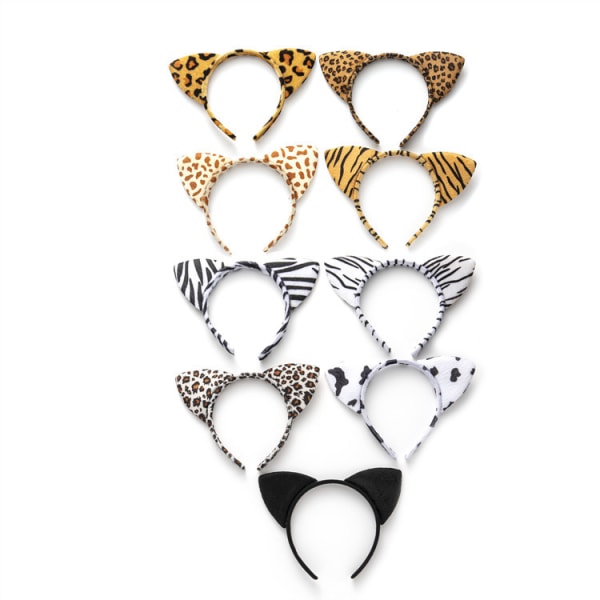 9 Pack Animal Headbands Ears Plush Headbands Cosplay Props Giraf