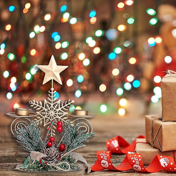 Julgran Jul Ljusstake Hem Järn Ljus Prydnad G