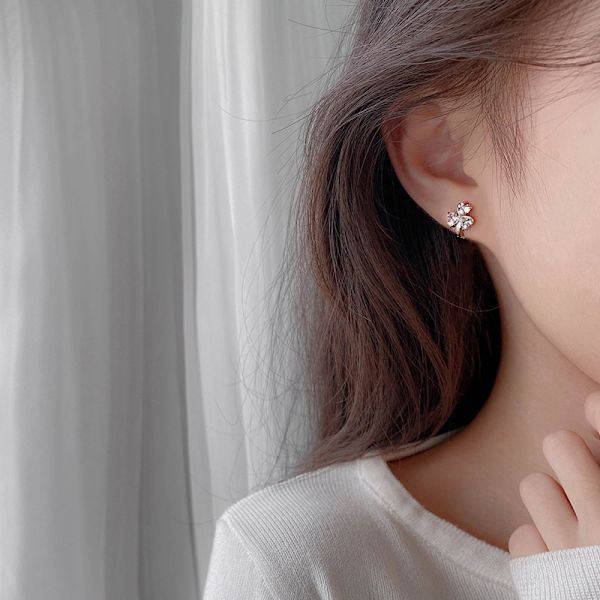 Små creolörhängen för kvinnor och flickor s999 sterlingsilver kubisk zirkon