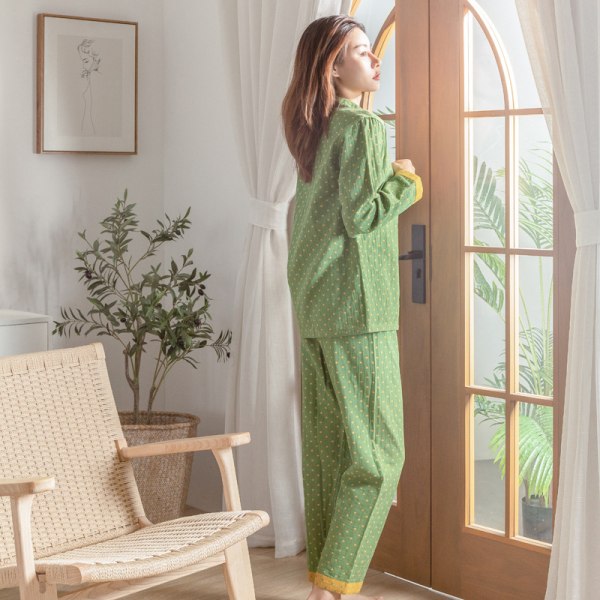 Hemkläder Pyjamas i bomull, M, Långärmade byxor för kvinnor Alla h