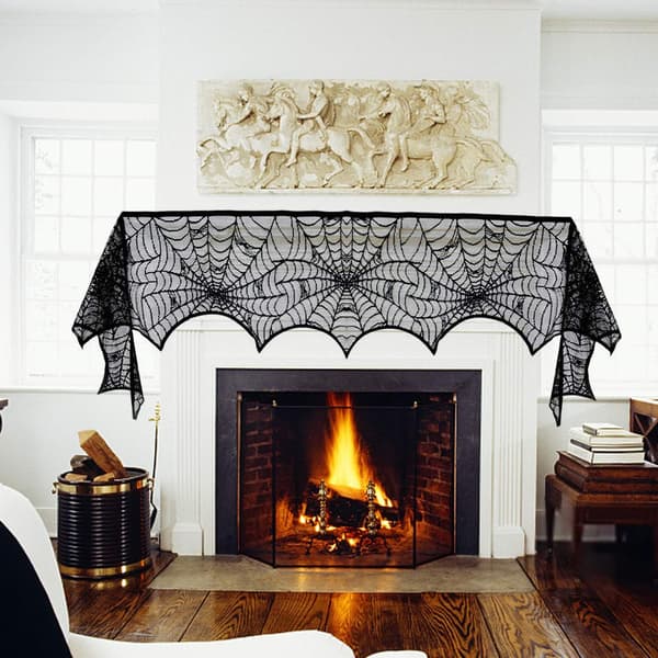 4 sett Halloween edderkoppdekorasjonssett -- Halloween peis S