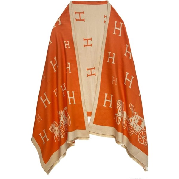 Oransje skjerf for kvinner Pashmina Silky Shawl Wrap for Evening D