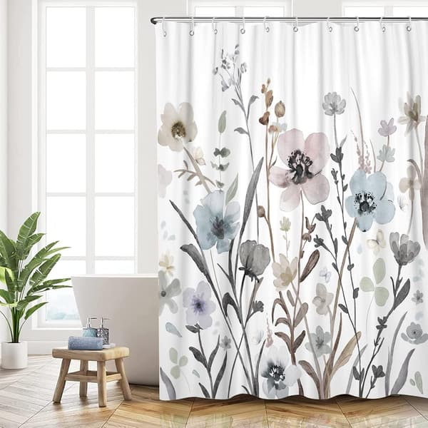 Blomster bruseforhæng, Boho stof bruseforhæng til badeværelse