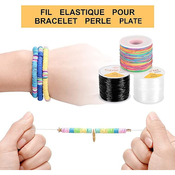 2 st elastiska armbandssnöre 50 m