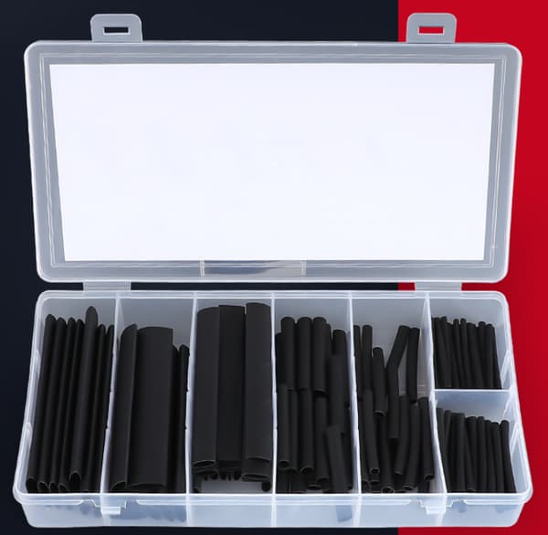 DIY | Assortiment af krympeflex | sort | 127 stk.