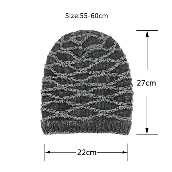 Herr Varm Texturerad Stickad Mössa, 1 Styck