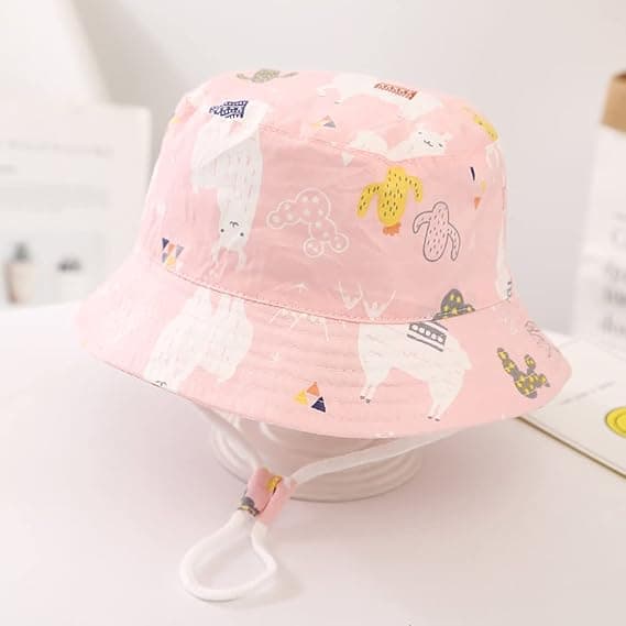 Børne solhat med skygge 3-5 år Pink
