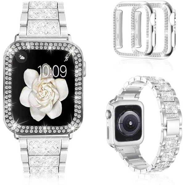 Kompatibel med Apple Watch Band 40 mm med case för kvinnor, metall