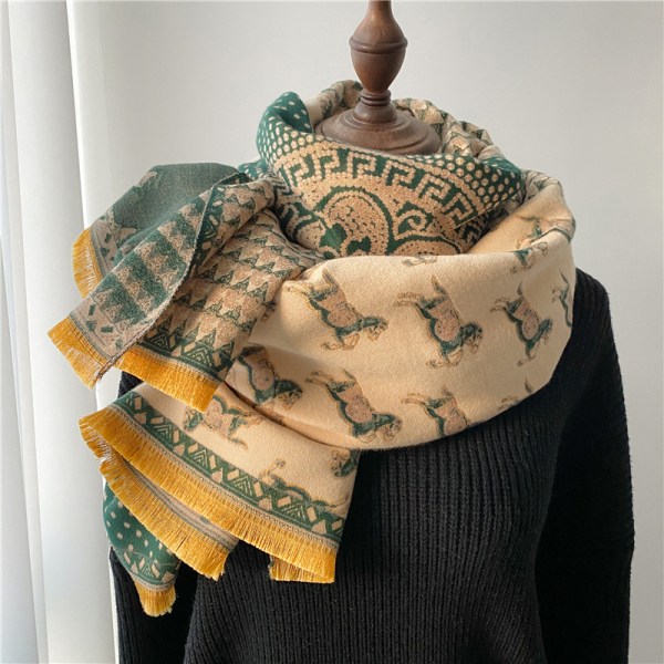 Dubbelsidig imitation kashmir quiltad haklapp vinter kvinna luftkonditionering