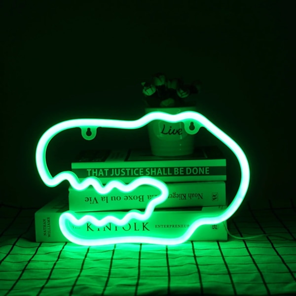 Dinosaur Neon Skylt Nattlampa, USB och Batteridriven Lysande
