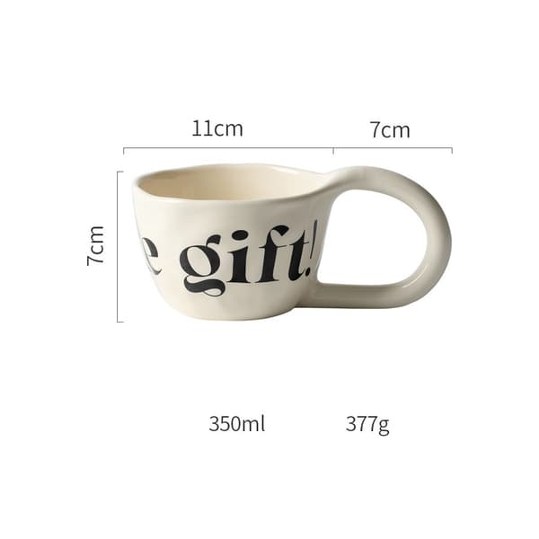 1 keramisk kaffekopp, 350 ml, khaki