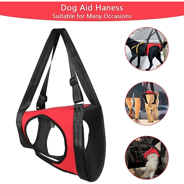 Hunde vest, hundestøtte sele, hjelpemiddel for hundegåing -S 48CM