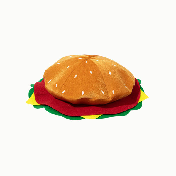 Morsom Halloween-hatt Pizza Hamburger-hatt for Festival Halloween C