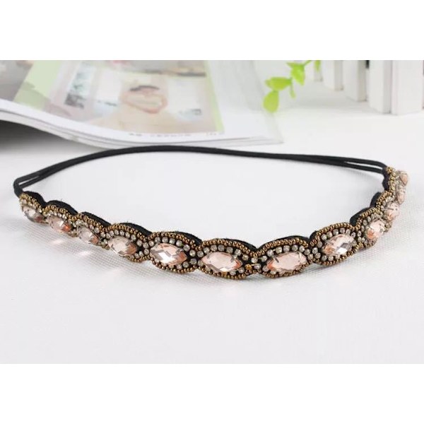 6-pack Rhinestone Elastiska Huvudband Bohemia Elastiska Huvudband