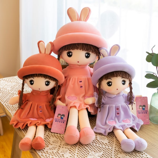 Söta Trasdocka Flicka Mjuk Plysch Leksak Babydocka Mini Prinsessdocka i