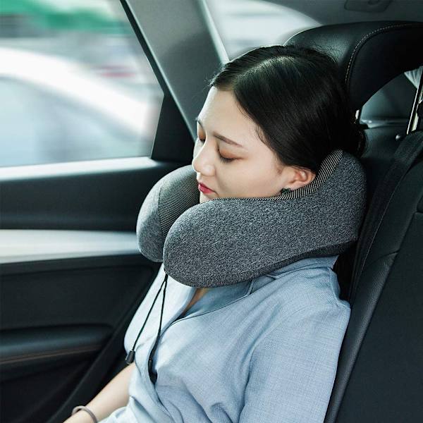 Reiseminneskum nakkepute med oppbevaringspose, 13 farger Hemp gray