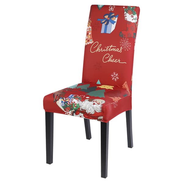 Julmatstolsöverdrag 4 stycken, elastiskt julstolsöverdrag