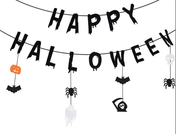 Halloween Banner Garland Multicolor Design Vimpel Græskar Flag