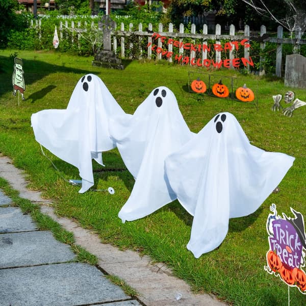 Halloween Ground Plug Ghost Set Utendørs Festgressdekorasjon P