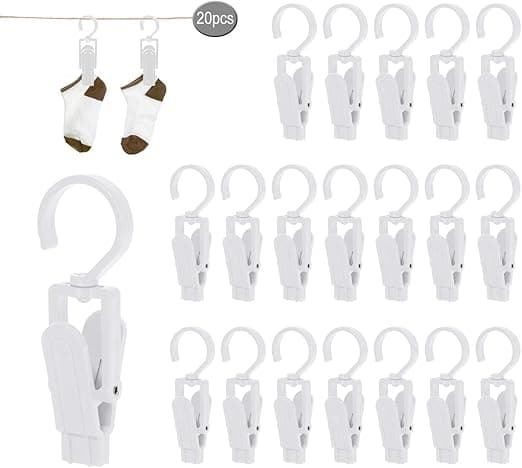 20 stk. store klesklyper, vindskjermklips, plastklips