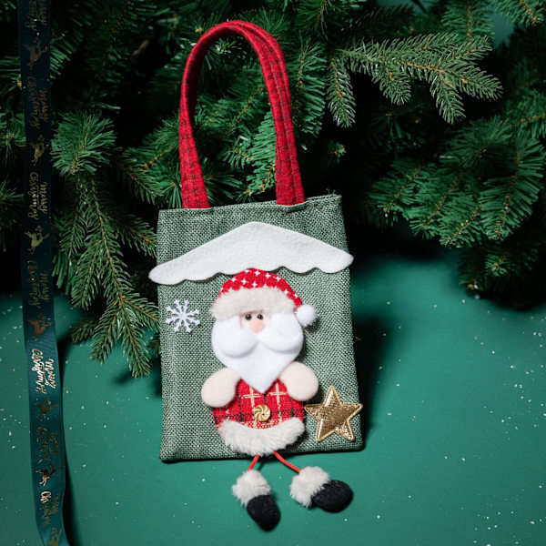 Julgåva påse frihand långa ben tredimensionell docka julgodispåse barn julklapp 19*15cm