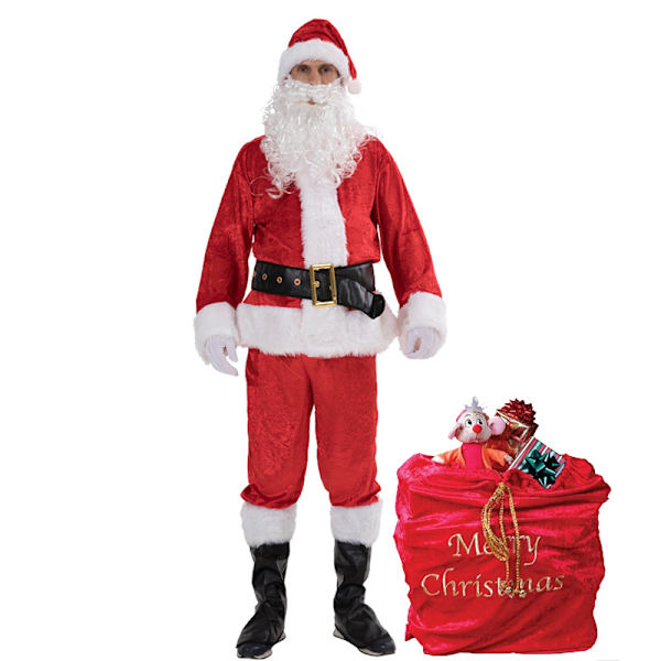 Juldräkt 7-delad klassisk deluxe tegel och sten tomte C