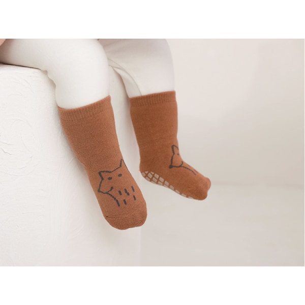 3 par Anti-Slip Bomuld Baby Børn Dyr Mønster Sokker