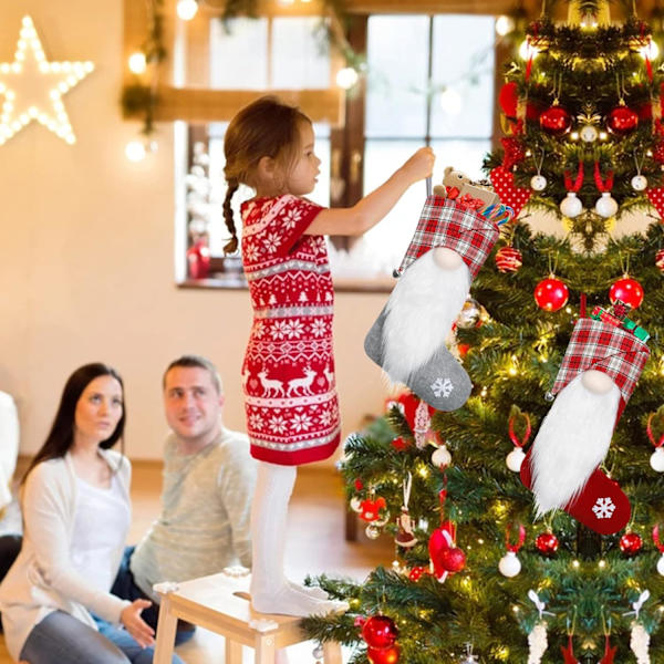 2-pack 17 tum stora julstrumpor, 3D plysch tomte G