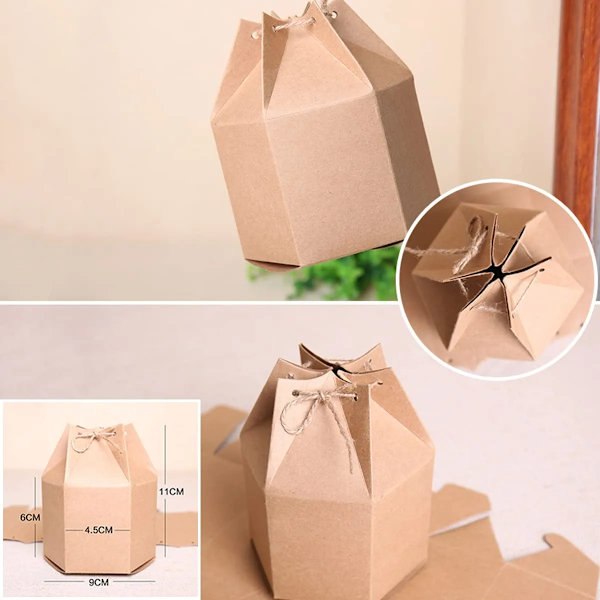 Bröllopsgodislåda, 50 Kraft presentförpackning, Festgodislåda, Kraftpapper