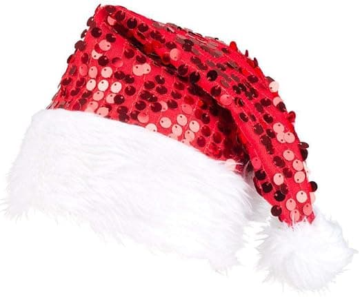 Glitter Julehat Voksen One Size Rød