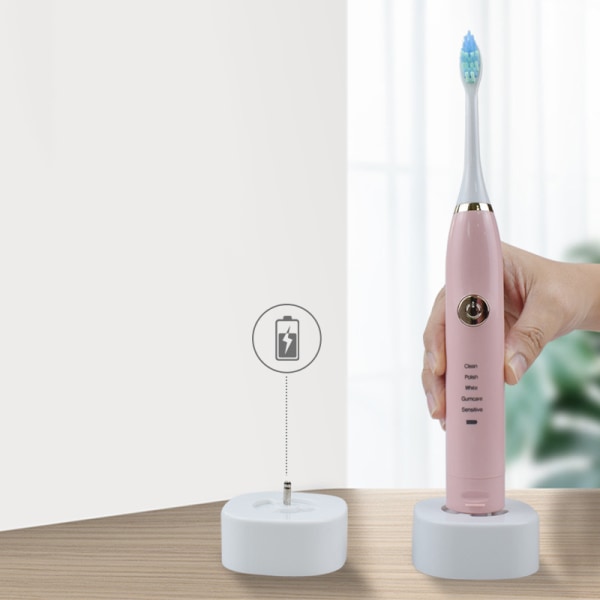 Uppladdningsbar elektrisk tandborste par två Rosa Vita Helt Ch
